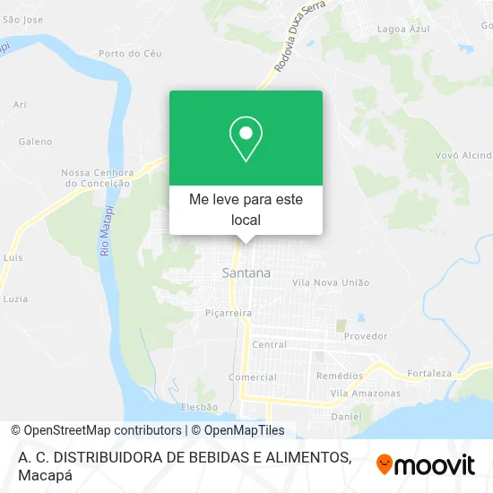 A. C. DISTRIBUIDORA DE BEBIDAS E ALIMENTOS mapa