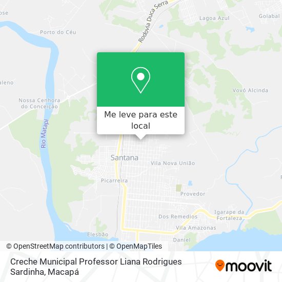 Creche Municipal Professor Liana Rodrigues Sardinha mapa