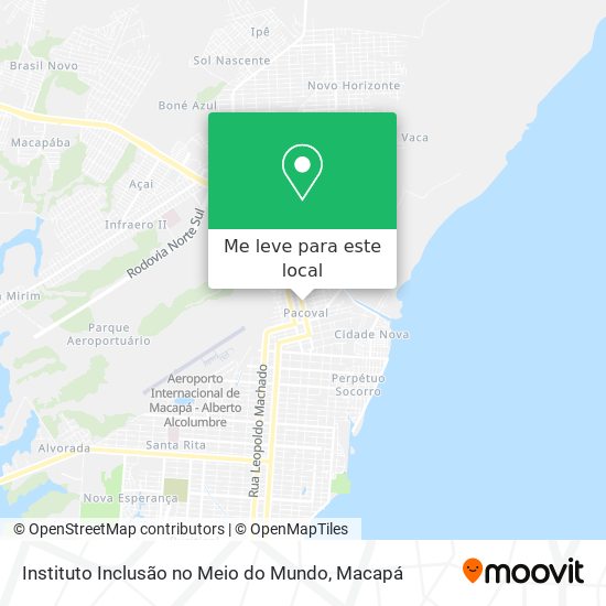 Instituto Inclusão no Meio do Mundo mapa