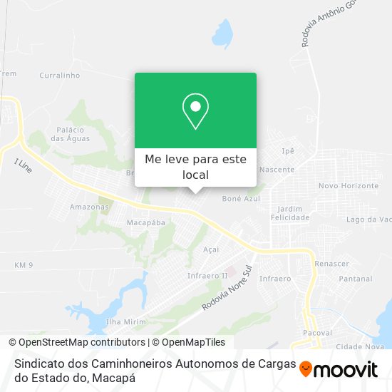 Sindicato dos Caminhoneiros Autonomos de Cargas do Estado do mapa