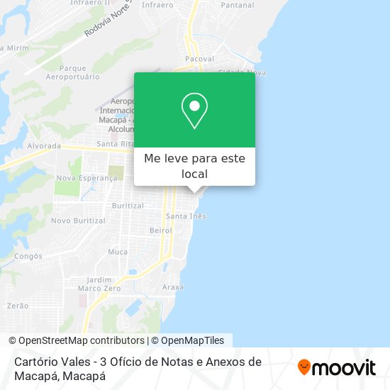 Cartório Vales - 3 Ofício de Notas e Anexos de Macapá mapa