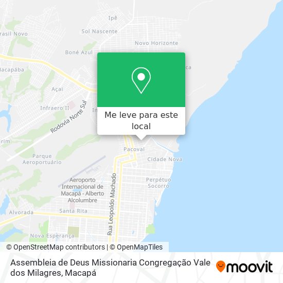 Assembleia de Deus Missionaria Congregação Vale dos Milagres mapa