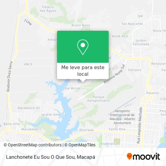 Lanchonete Eu Sou O Que Sou mapa