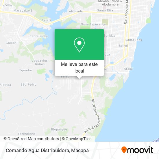 Comando Água Distribuidora mapa