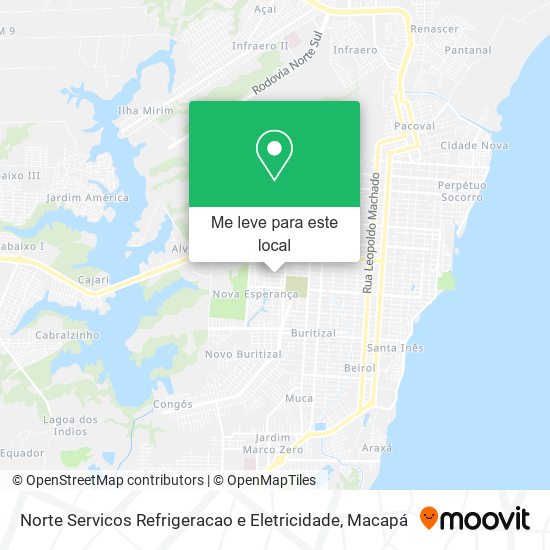 Norte Servicos Refrigeracao e Eletricidade mapa