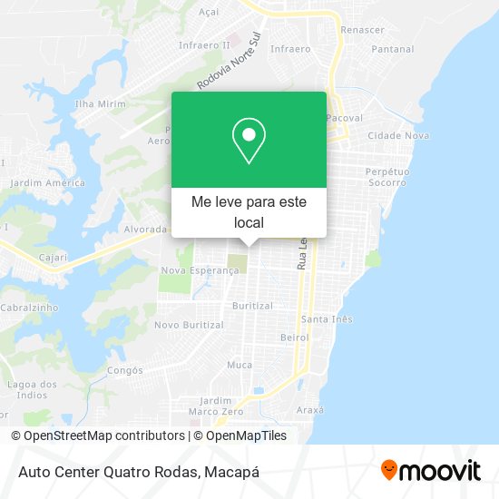 Auto Center Quatro Rodas mapa