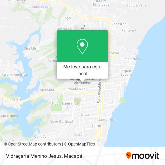 Vidraçaria Menino Jesus mapa