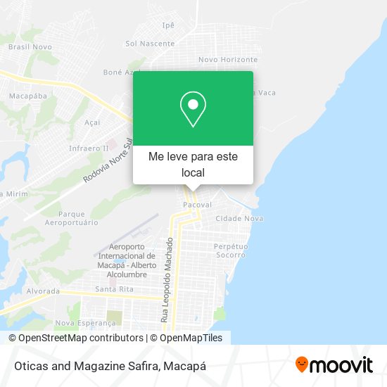 Oticas and Magazine Safira mapa