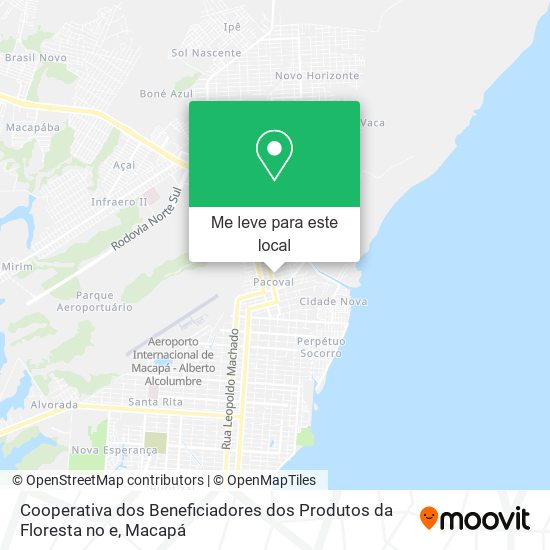 Cooperativa dos Beneficiadores dos Produtos da Floresta no e mapa