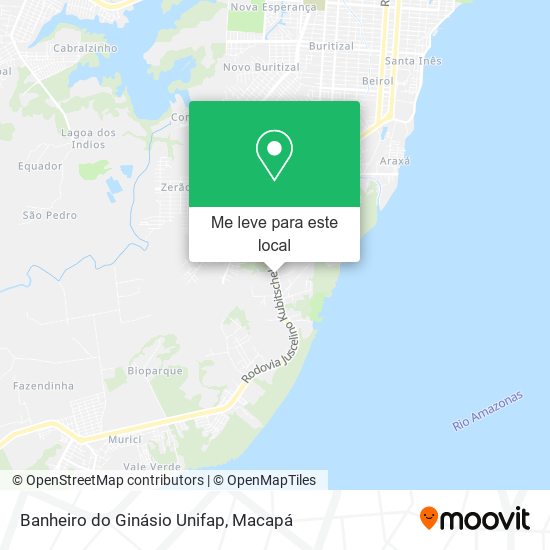 Banheiro do Ginásio Unifap mapa