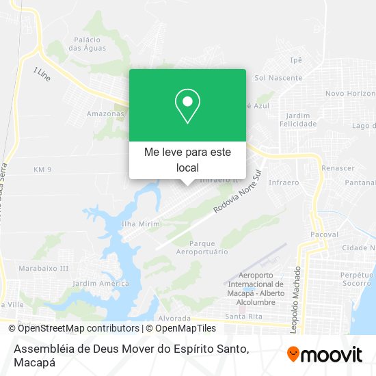 Assembléia de Deus Mover do Espírito Santo mapa