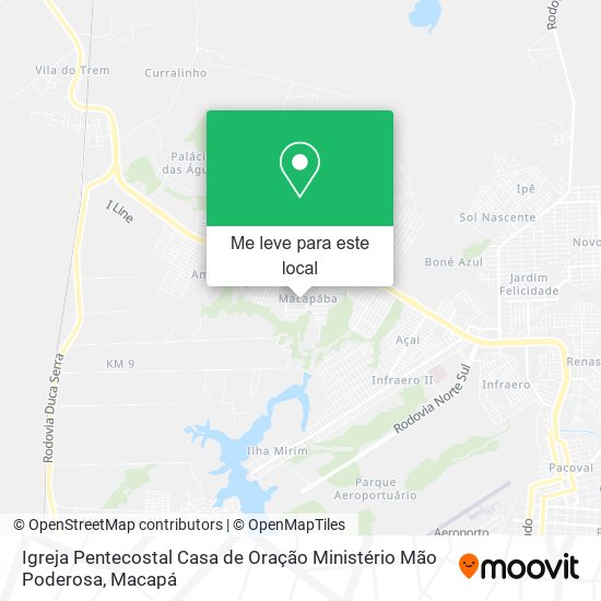 Igreja Pentecostal Casa de Oração Ministério Mão Poderosa mapa