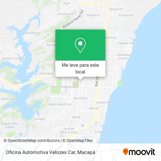 Oficina Automotiva Velozes Car mapa