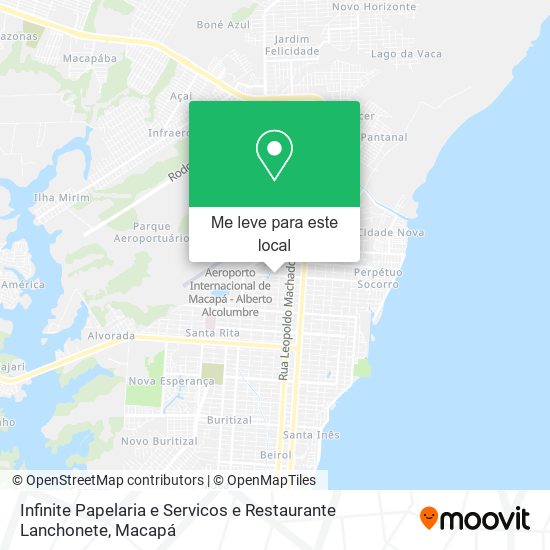 Infinite Papelaria e Servicos e Restaurante Lanchonete mapa