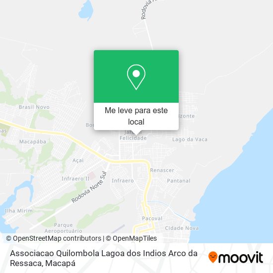 Associacao Quilombola Lagoa dos Indios Arco da Ressaca mapa