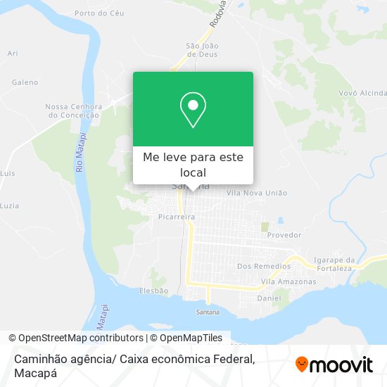Caminhão agência/ Caixa econômica Federal mapa