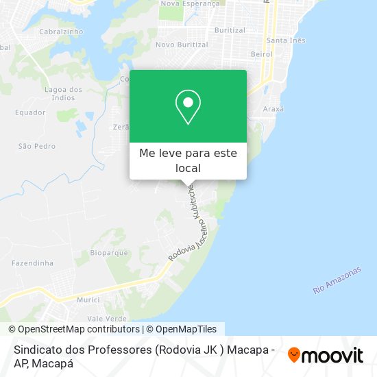 Sindicato dos Professores (Rodovia JK ) Macapa - AP mapa