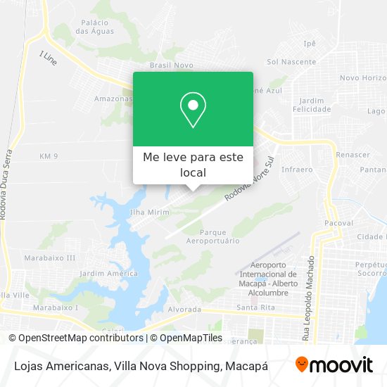 Lojas Americanas, Villa Nova Shopping mapa