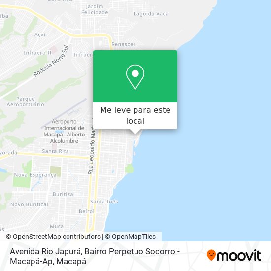 Avenida Rio Japurá, Bairro Perpetuo Socorro - Macapá-Ap mapa