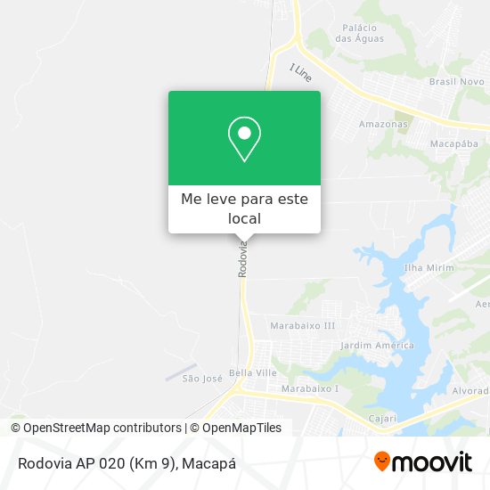 Rodovia AP 020 (Km 9) mapa