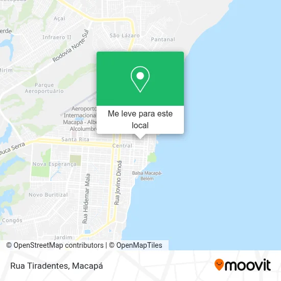 Rua Tiradentes mapa