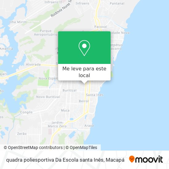 quadra poliesportiva Da Escola santa Inês mapa