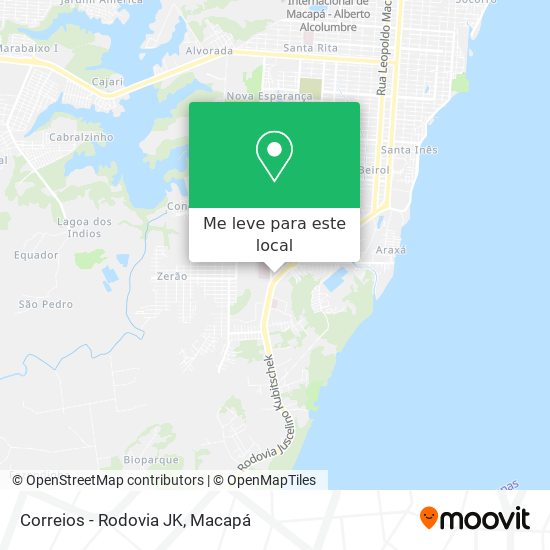 Correios - Rodovia JK mapa