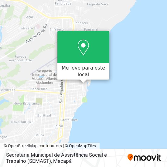 Secretaria Municipal de Assistência Social e Trabalho (SEMAST) mapa