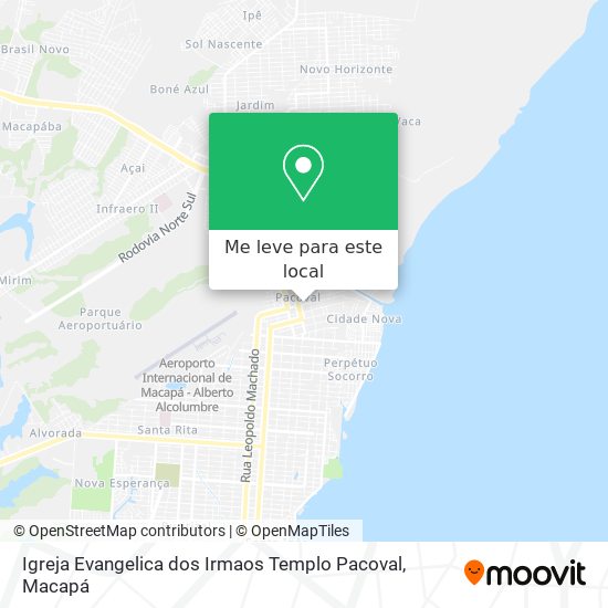 Igreja Evangelica dos Irmaos Templo Pacoval mapa