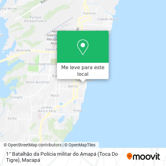 1° Batalhão da Polícia militar do Amapá  (Toca Do Tigre) mapa