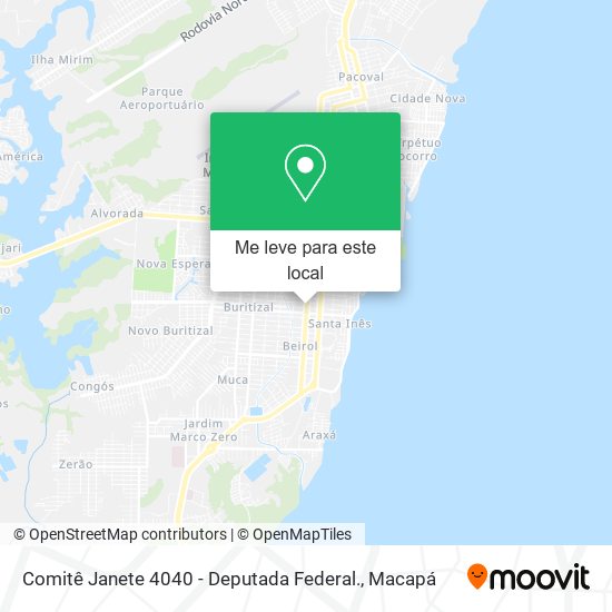 Comitê Janete 4040 - Deputada Federal. mapa