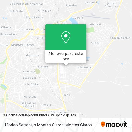 Modao Sertanejo Montes Claros mapa