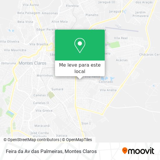 Feira da Av das Palmeiras mapa