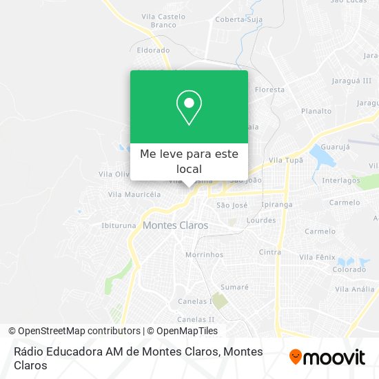 Rádio Educadora AM de Montes Claros mapa