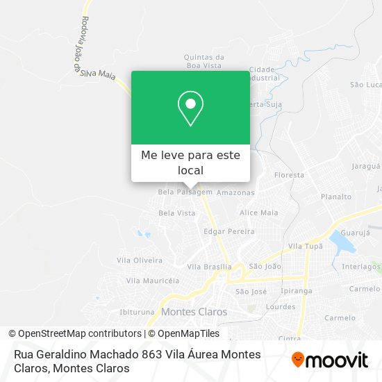 Rua Geraldino Machado 863 Vila Áurea Montes Claros mapa