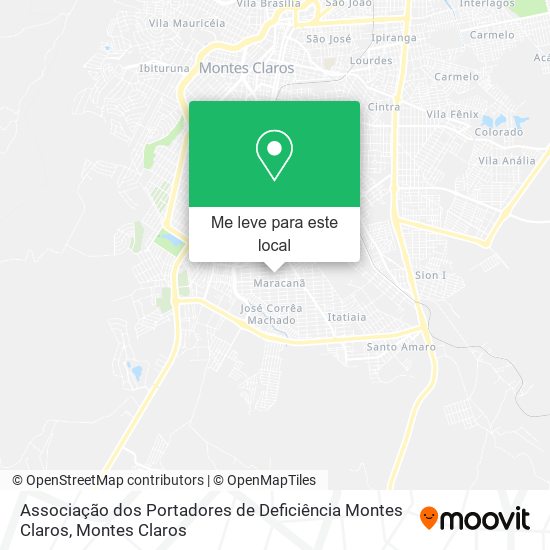 Associação dos Portadores de Deficiência Montes Claros mapa