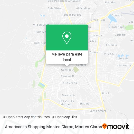 Americanas Shopping Montes Claros mapa