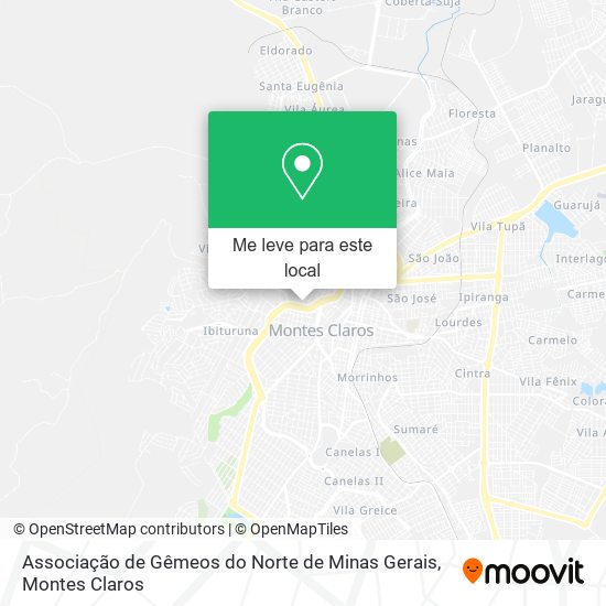 Associação de Gêmeos do Norte de Minas Gerais mapa