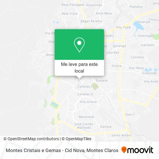 Montes Cristais e Gemas - Cid Nova mapa