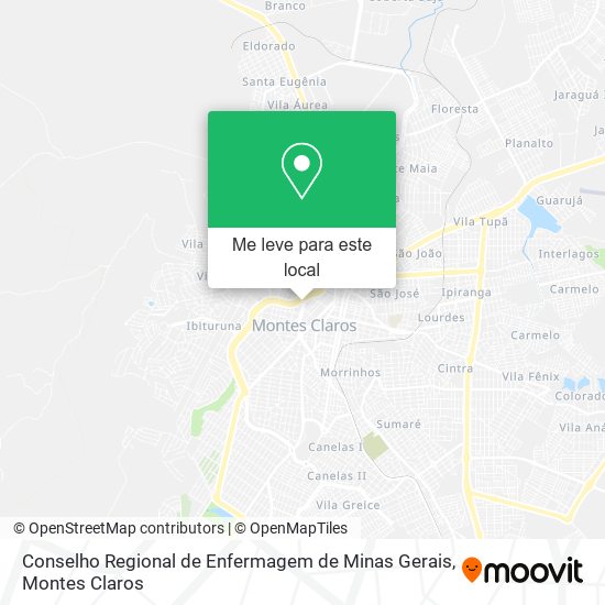 Conselho Regional de Enfermagem de Minas Gerais mapa