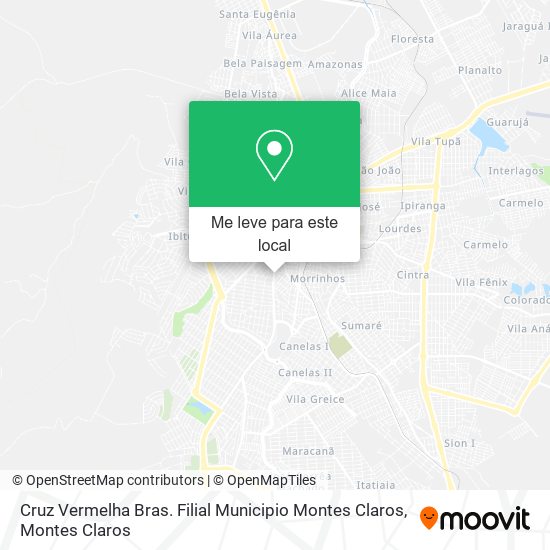 Cruz Vermelha Bras. Filial Municipio Montes Claros mapa
