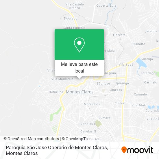 Paróquia São José Operário de Montes Claros mapa