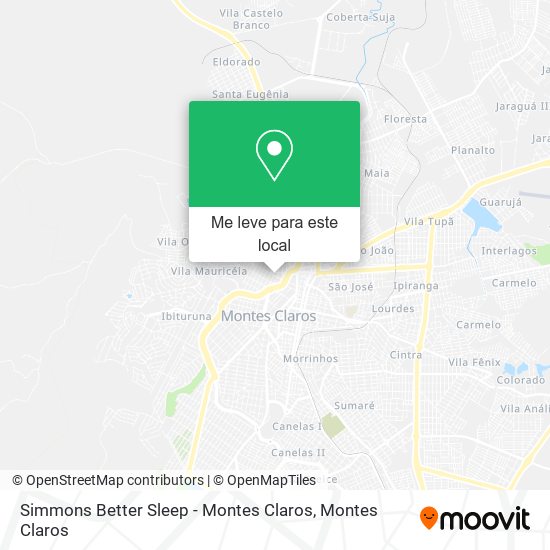 Simmons Better Sleep - Montes Claros mapa