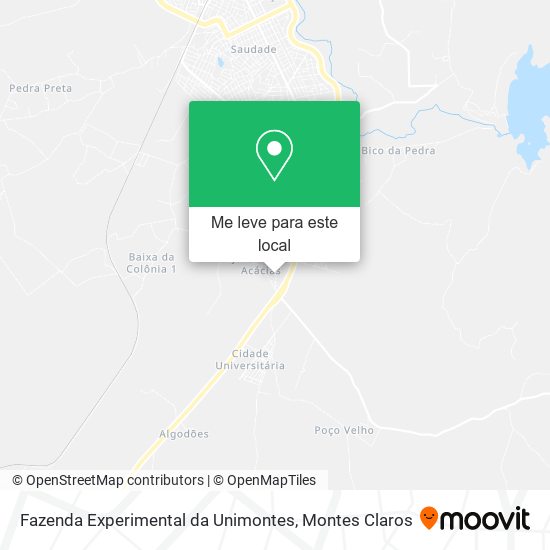 Fazenda Experimental da Unimontes mapa