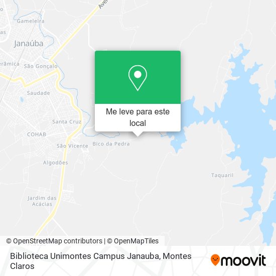 Biblioteca Unimontes Campus Janauba mapa