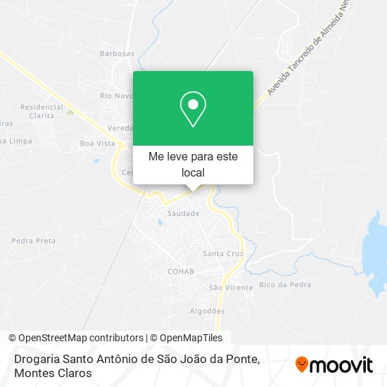 Drogaria Santo Antônio de São João da Ponte mapa