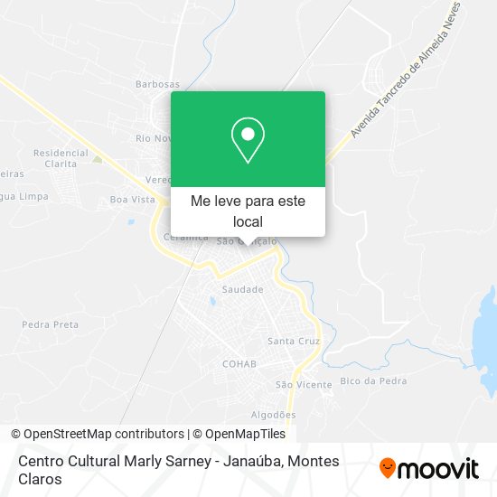 Centro Cultural Marly Sarney - Janaúba mapa