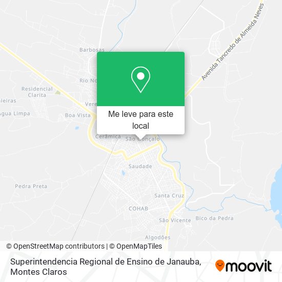 Superintendencia Regional de Ensino de Janauba mapa
