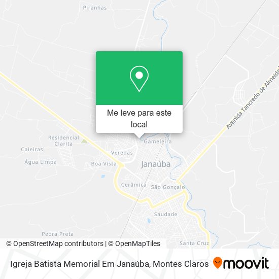 Igreja Batista Memorial Em Janaúba mapa