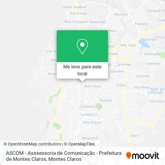 ASCOM - Asssessoria de Comunicação - Prefeitura de Montes Claros mapa